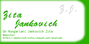 zita jankovich business card